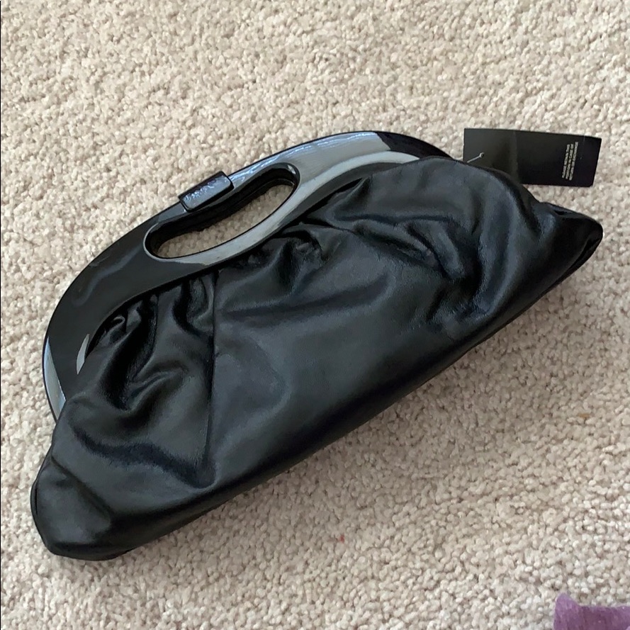 Nwt Loft Black Faux Leather Handbag
